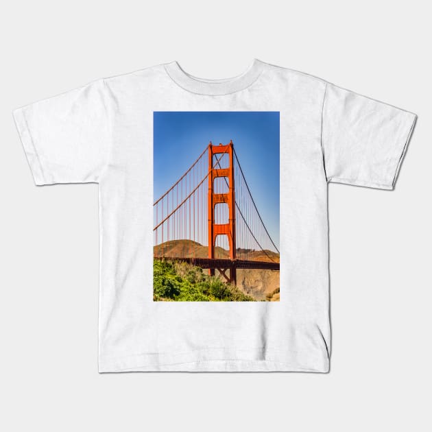 Golden Gate Bridge Telephoto 2 Kids T-Shirt by KensLensDesigns